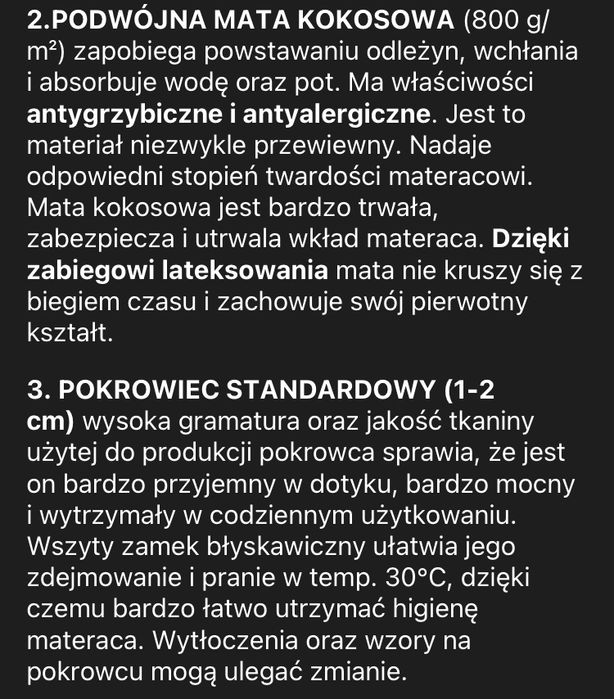 Twarda nakladka na materac