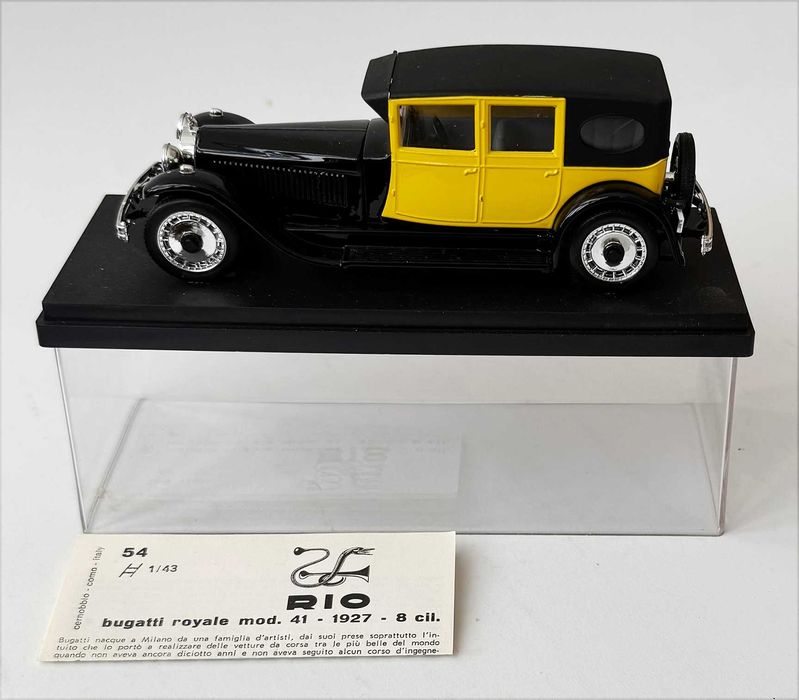 RIO54_BUGATTI 41 Royale 1927. Escala 1/43. Made in Italy. Completo, como novo.