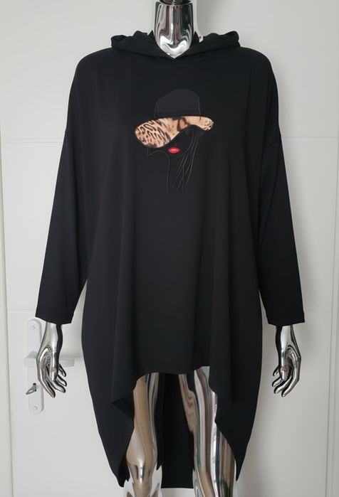 Womanary asymeteyczna bluza tunika plus  size xxxl 52 54
