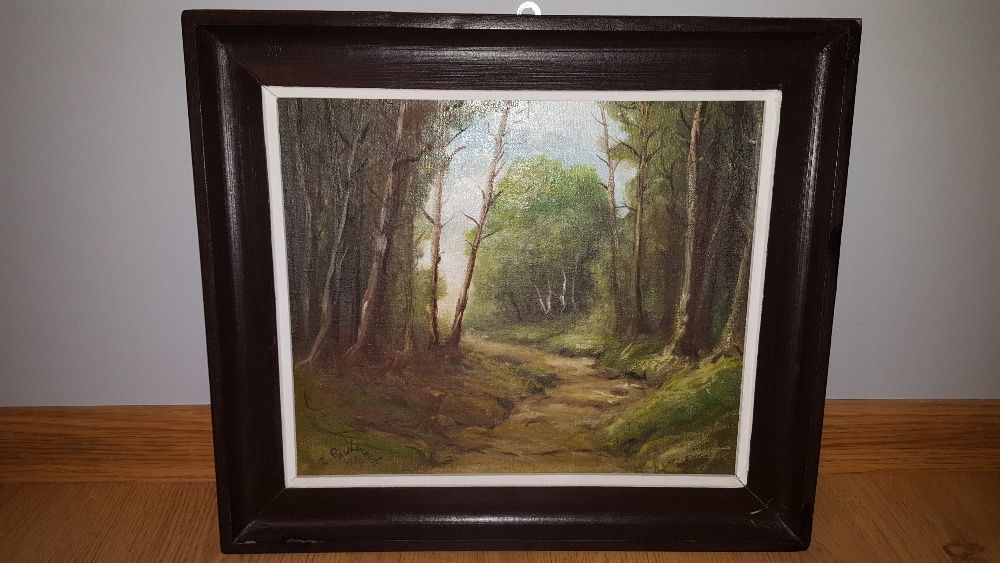 trzy obrazy olejne Pawluczuka malowane na płótnie