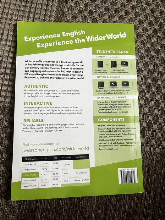 книжка Wider World2 на рівень А2/А2*