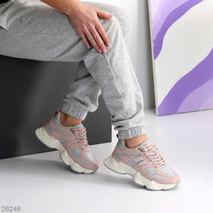 36,38,39,Кросівки екозамша текстил пудра сірий.Спортзал або повсякдень