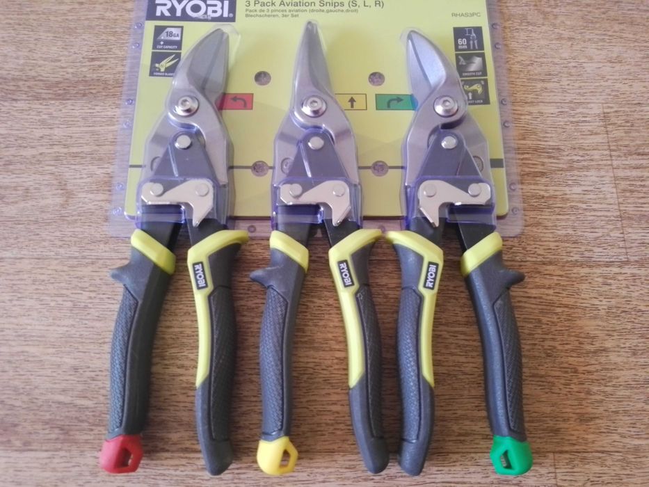 Ножиці по металу (набір 3шт) RYOBI (ліві, праві, прямі) / 5132006054