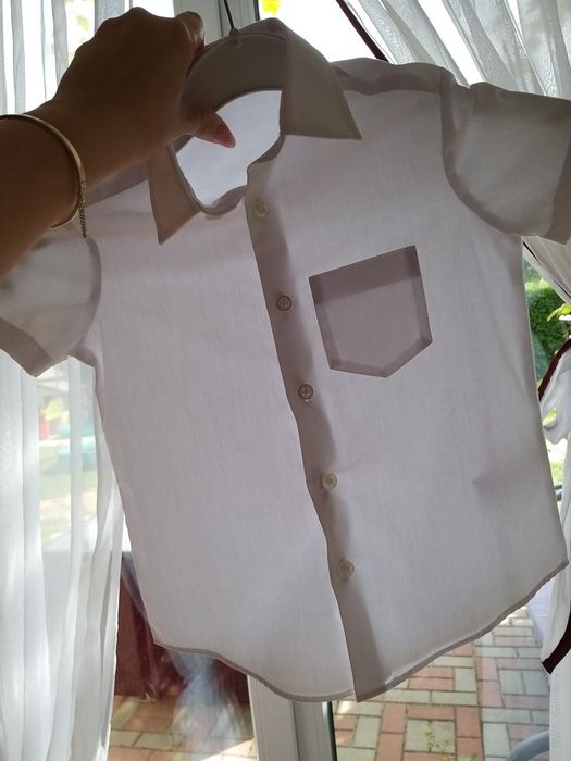 Elegancka koszula krótki rękaw 98 104 chłopięca wesele święta sesja