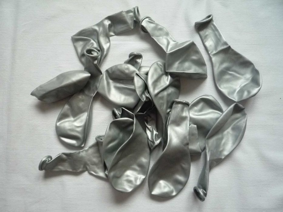 15 sztuk Balony 23cm Chrome Gray Szare Metaliczne