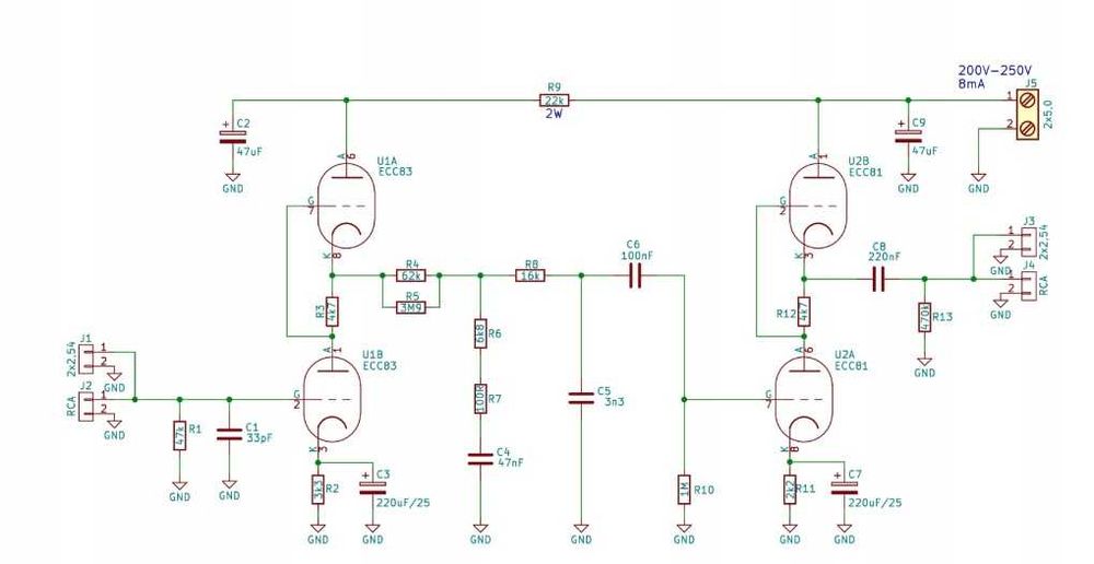 Lampowy przedwzmacniacz gramofonowy MM w topologii SRPP/SRPP
