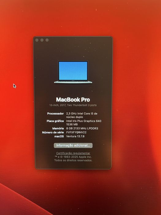 Macbook PRO A1708 (2017) para peças
