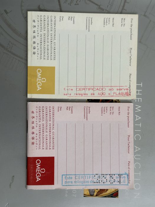 Garantia relógio Omega antiga vintage
