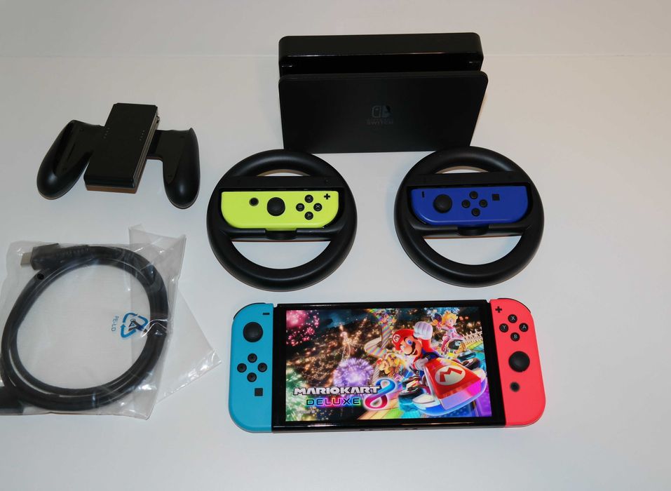 AIYA--】Nintendo Switch Switch Konsola, 64GB OLED + Niebiesko