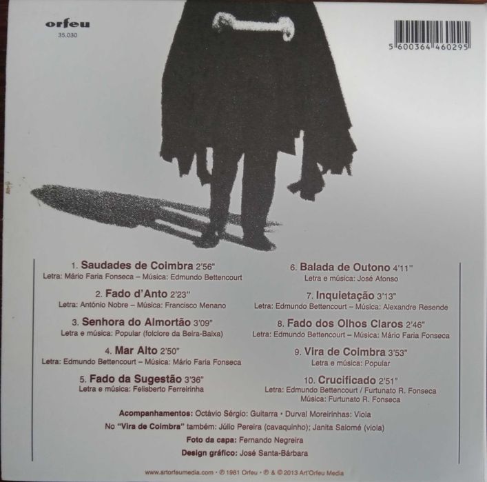 José Afonso	- - - - -		Fados de Coimbra e Outras Canções	- - - - -	CD