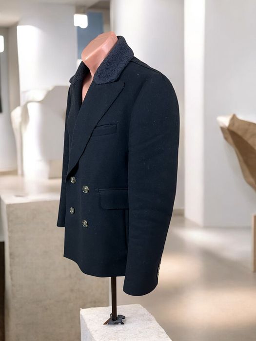 Carven roz. 50 męski krótki płaszcz dwurzędowy bosmanka