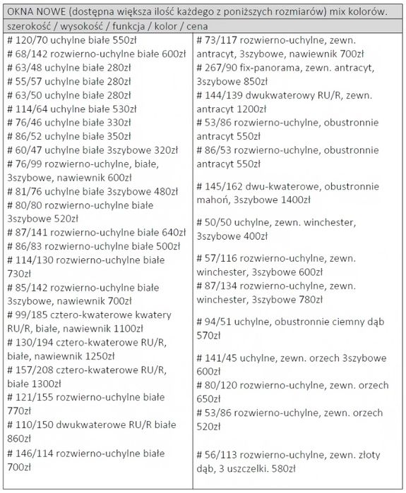 Wysyłka! NOWE Okno PCV 86x53 865x535 # do wyboru: ZŁOTY DĄB / ORZECH