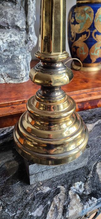 Mosiężna lampa hollywood regency mid century design antyk modern chic