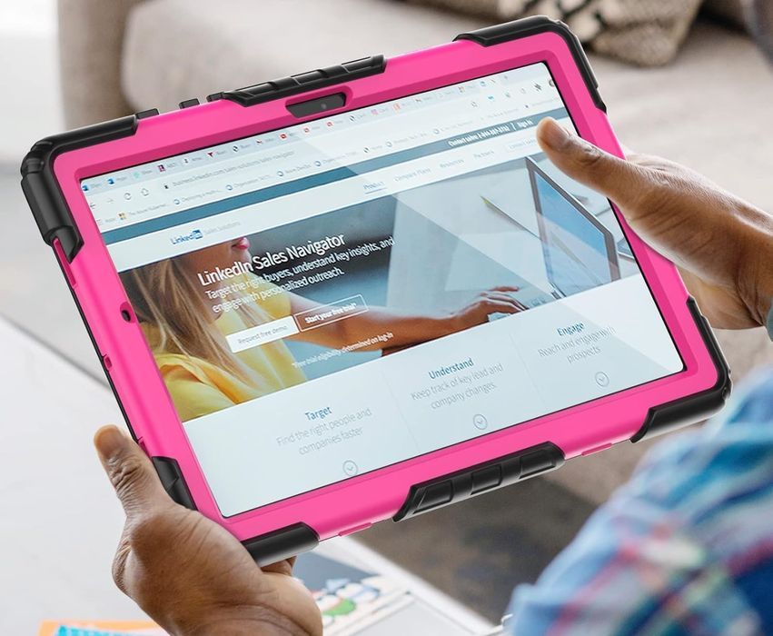 Etui do Samsung Galaxy Tab A8 10.5" Podstawka i Pasek na Ramię Różowe