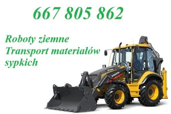 Roboty ziemne koparko-ładowarką minikoparka wyburzenia rozbiórki