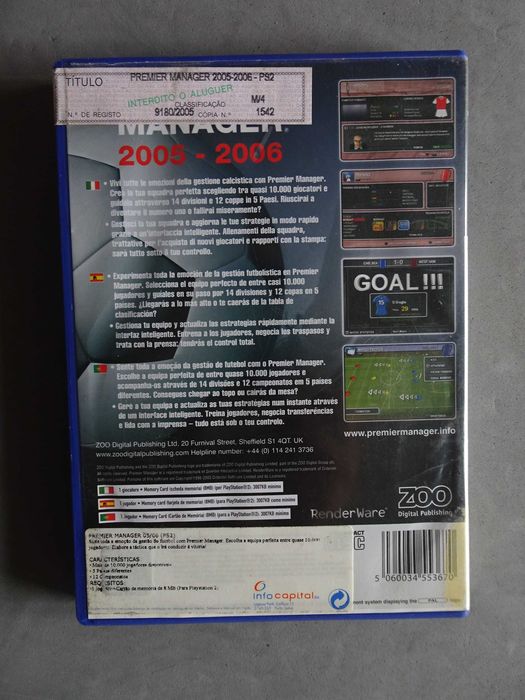 Jogo PS2 Jogo Playstation 2 - Premier Manager 2005/2006