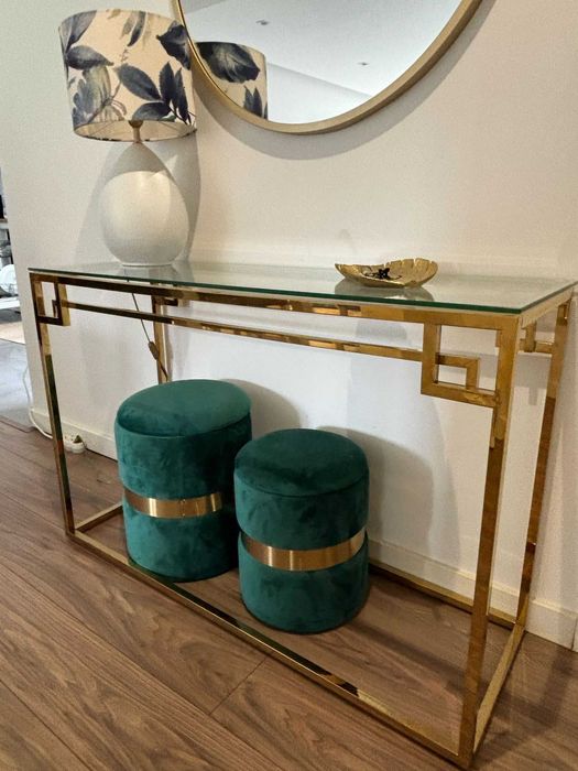 Consola Dourada de Vidro