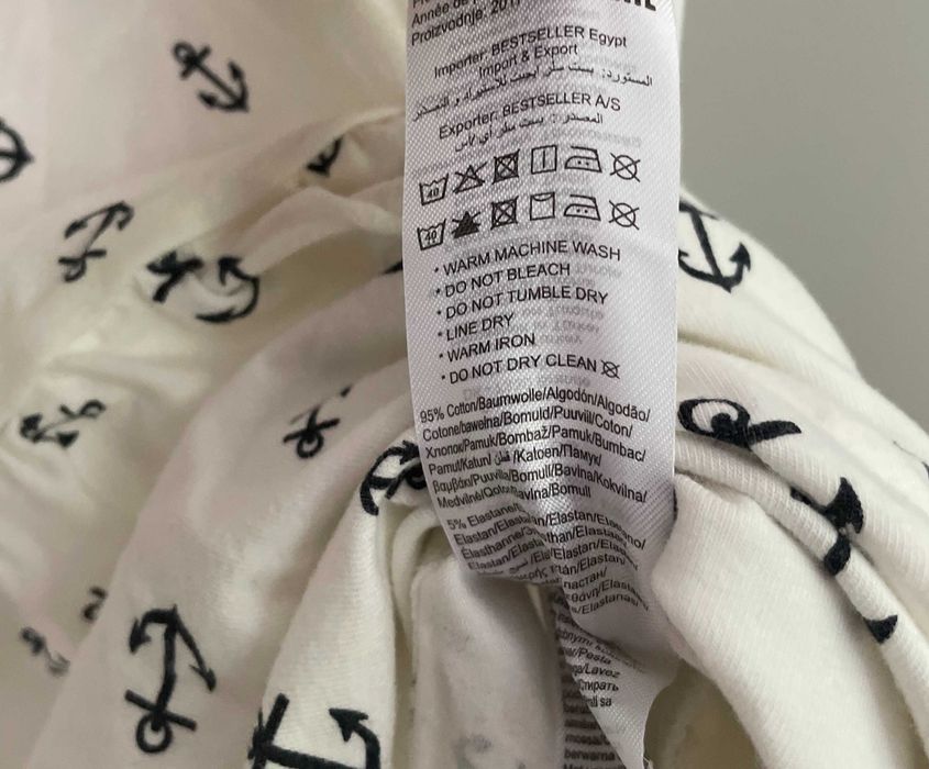 Letnia biała bawełniana sukienka w kotwice Only M 38