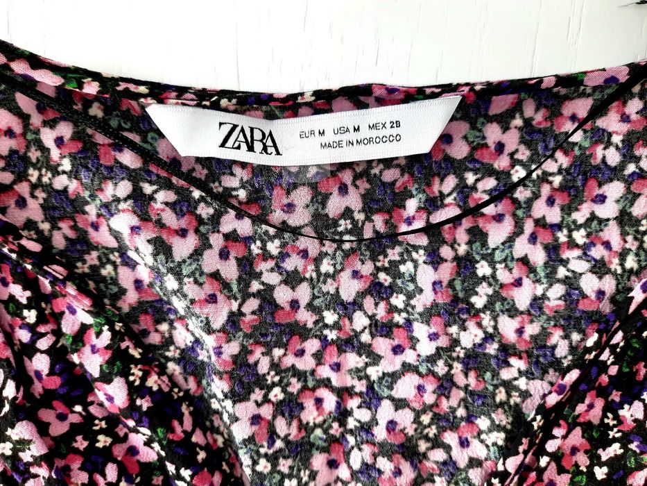 Bluzka ZARA r.M z falbanką baskinką