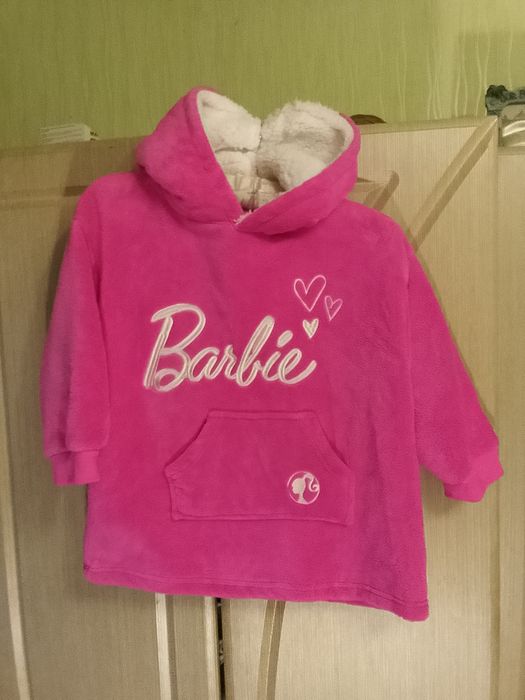 Яркая,теплая кофта - плед Barbie, девочке 7,8 лет