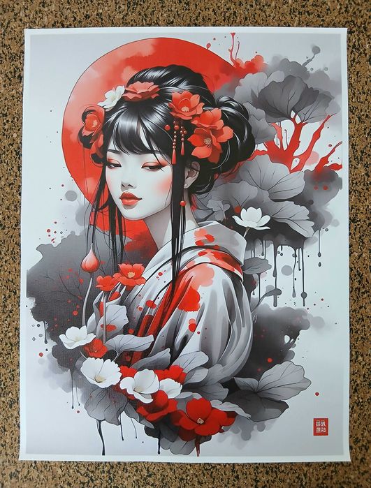 Poster - Geisha (tela, 30x40 cm)