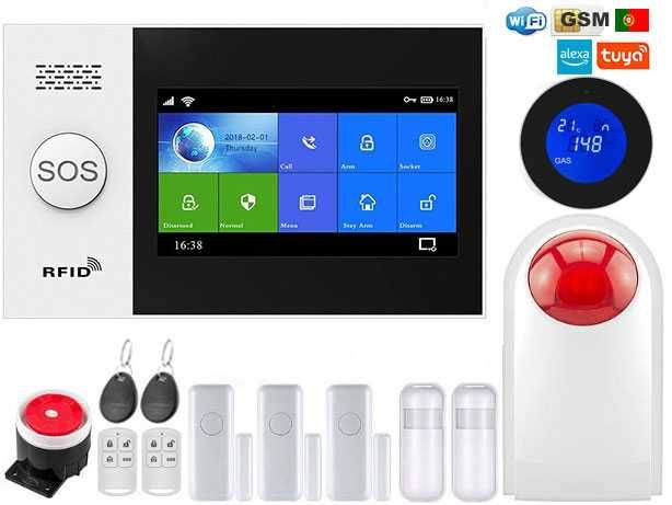 Alarme Tuya Casa/Lojas sem Fios GSM/WiFi/SOS Android/iOS NOVO