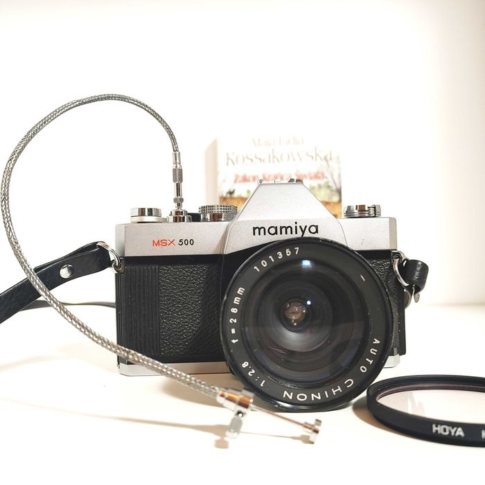 Wyjątkowa Lustrzanka analogowa MAMIYA MSX 500 z Auto Chinon 1:2,8
