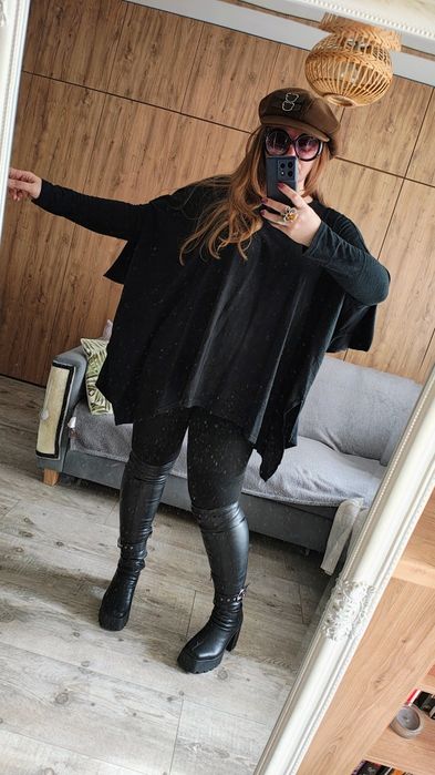 Sweter oversize asymetryczny rozmiar 44-54