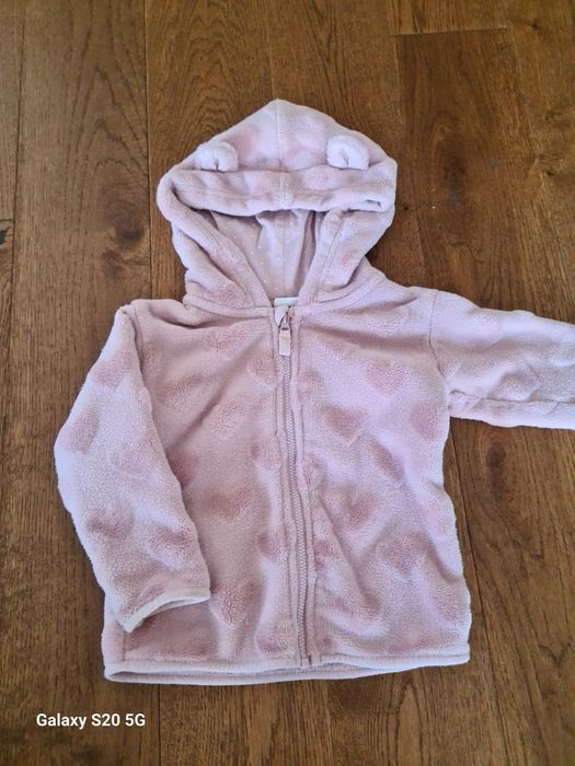 Bluza futerko z kapturem rozowe futerko r 86 H&M