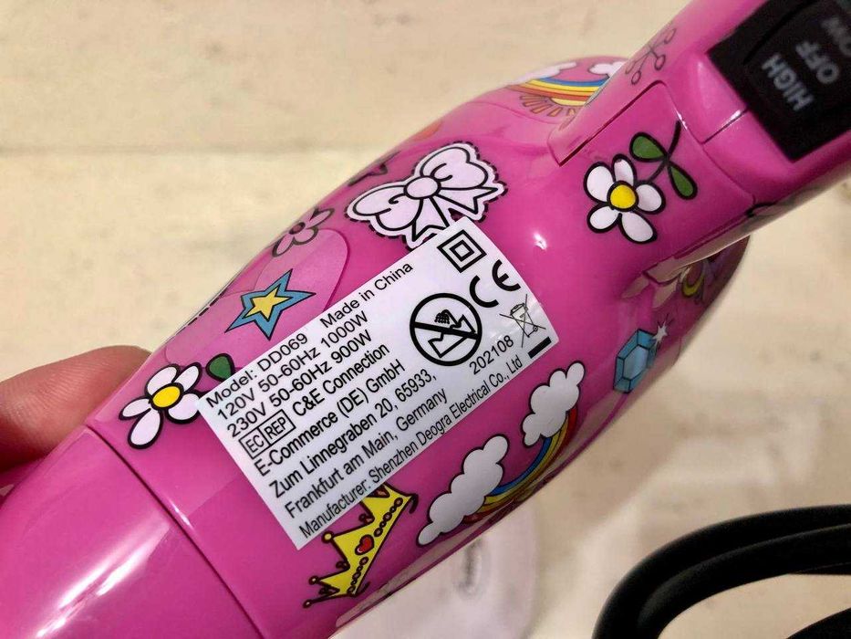 Дитячий фен Deogra 1000 Вт, міні-фен для дітей, дитячий фен, фен