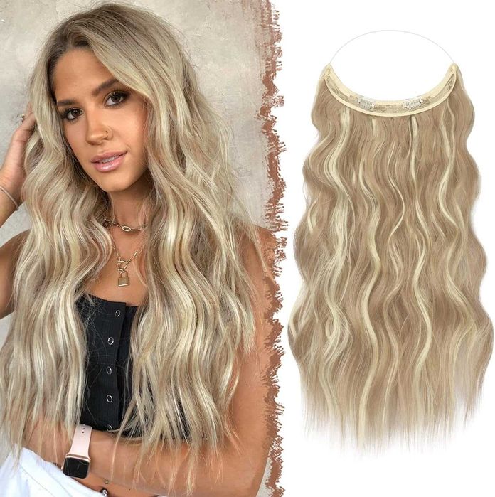 Dopinka do Włosów FESHFEN 40 cm na Żyłce Popielaty Blond
