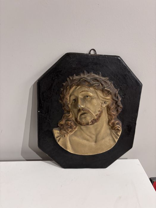 Płaskorzeźba Jezus Chrystus  retro prl