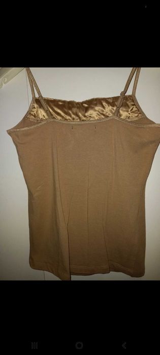 Top bege com missangas, lantejoulas e brilhantes - M -Zara Collection