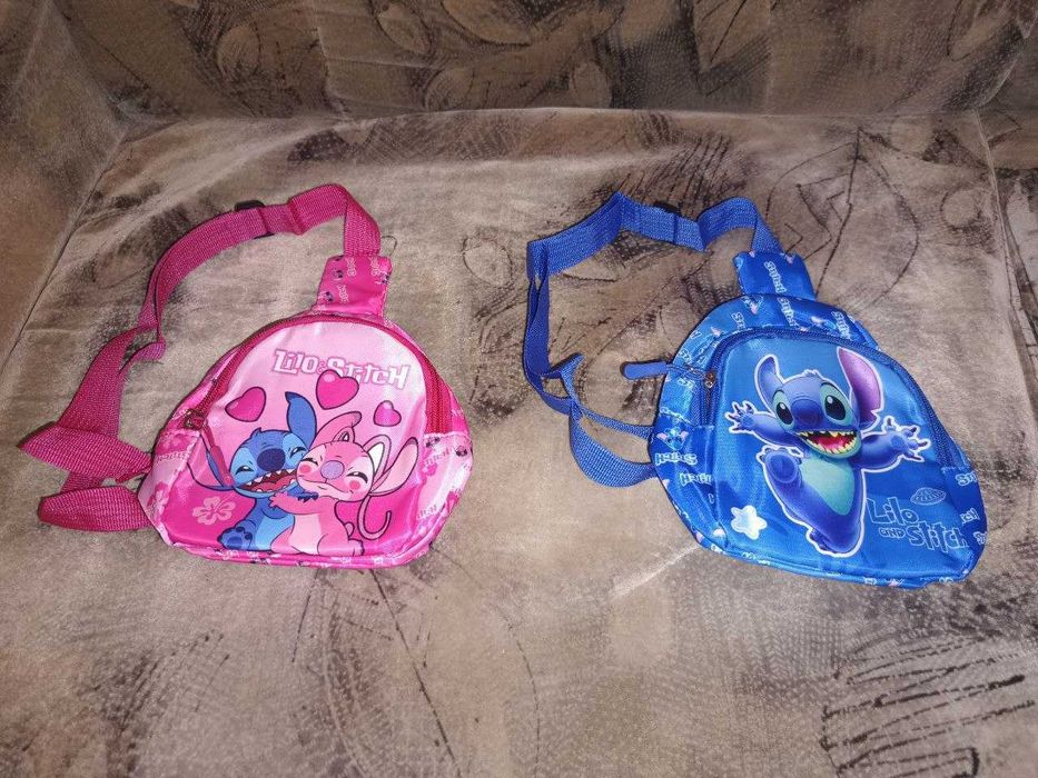 Акція! Сумка бананка дитяча нагрудна, слінг, рюкзак Стіч Stitch (детская сумка бананка слинг Стич)