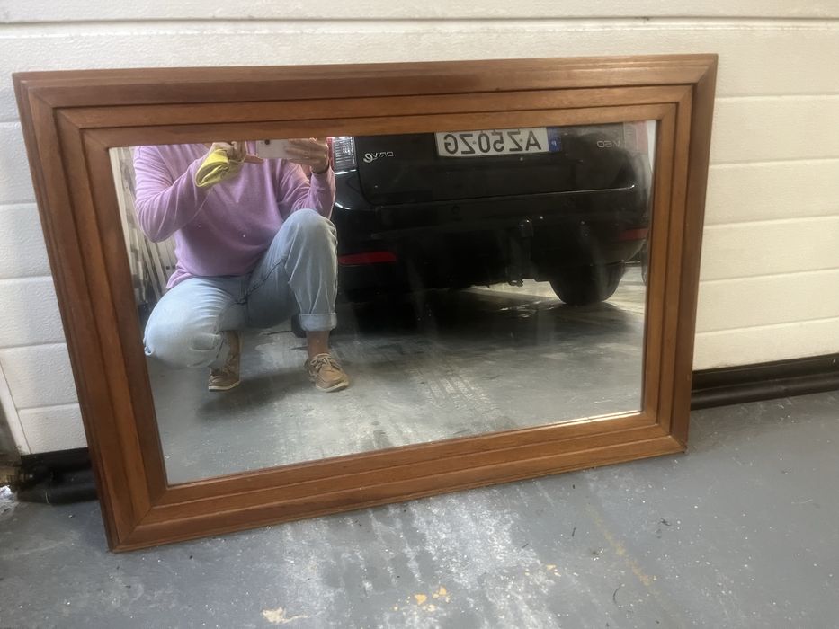 Espelho de madeira macica