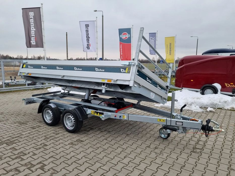 Debon PW 3.6 Electr.  360x180 cm 3.5T  przyczepa wywrotka kiper 3 strony, DMC 3500 kg