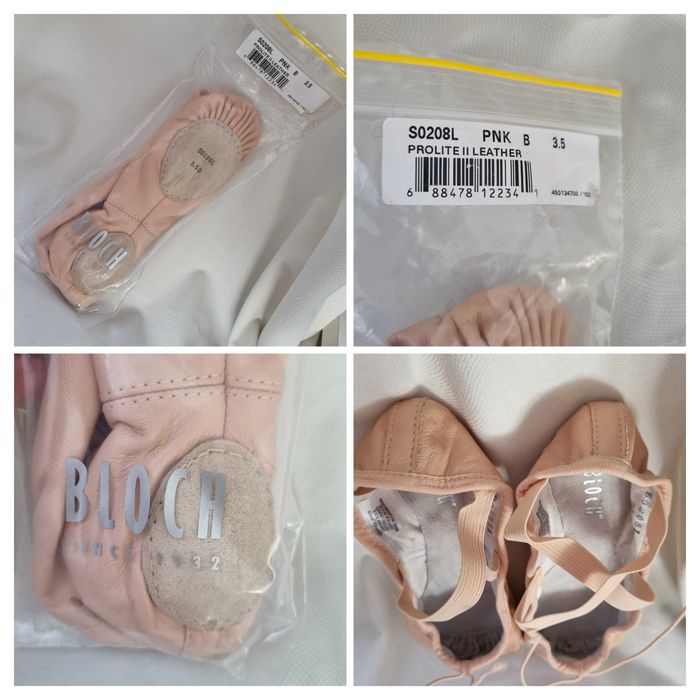 Skórzane baletki buty baletowe taneczne Bloch rozmiar 3,5B 36,5 wąskie