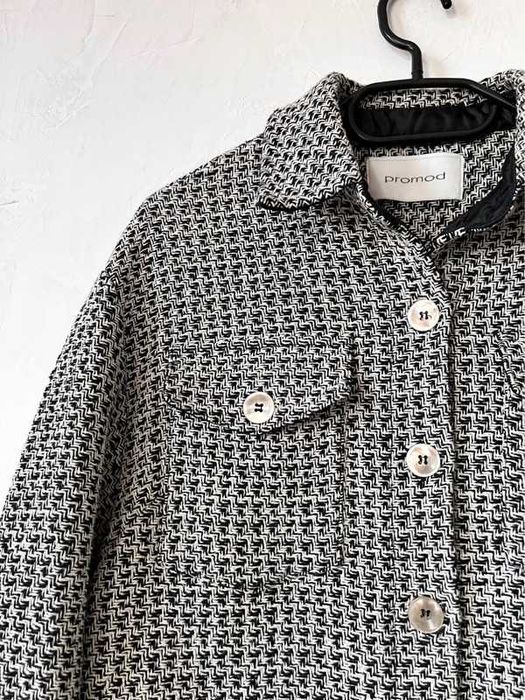 Tweedowa marynarka szary żakiet kurtka Promod 36s gray jacket