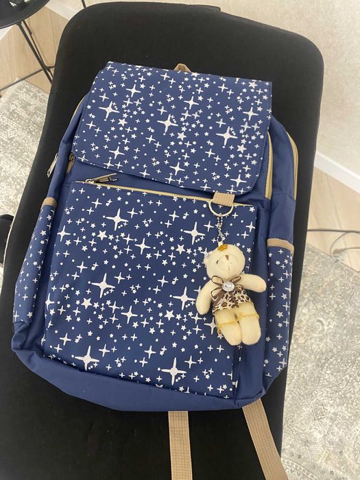 Школьный рюкзак модный, набор 1+2 и брелок Медвежонок