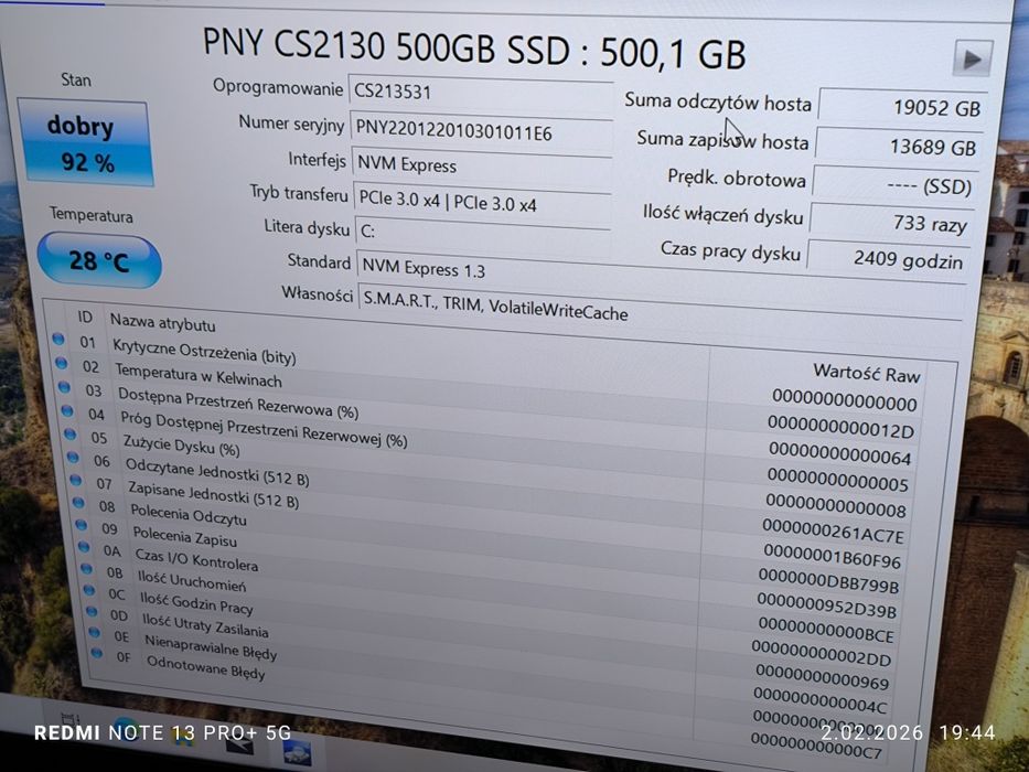 Dysk SSD PNY CS2130 M.2 NVMe 500GB