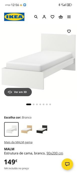 Estrutura de cama MALM IKEA - NOVA