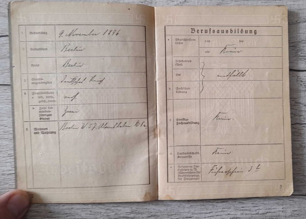 Arbeitsbuch książeczka pracy reich, niemcy rzesza
