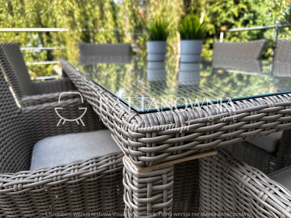 OUTLET! Zestaw Ogrodowy Jadalniany Technorattanowy 6-Osobowy Beżowy