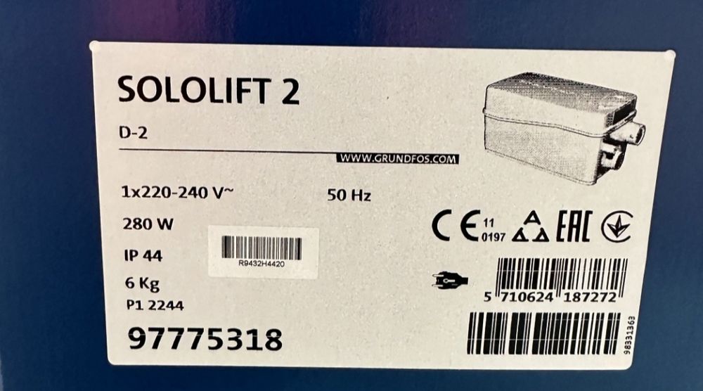 Сололифт. Сололіфт. Канализационная установка Grundfos SOLOLIFT2 D-2 (