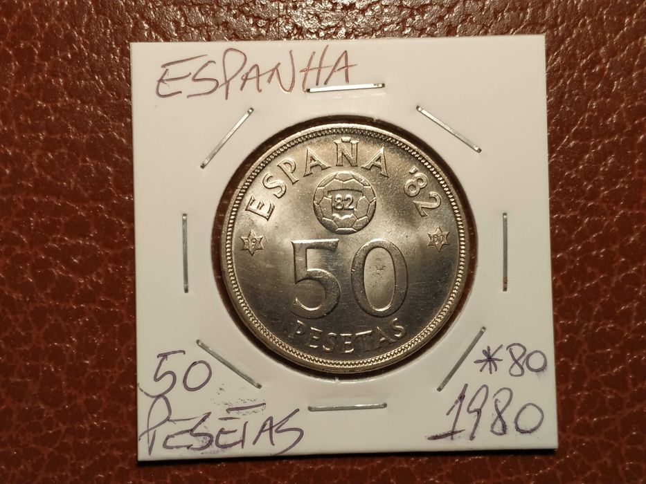 B54 moeda de 50 pesetas de 1980 estrela 80 - Espanha