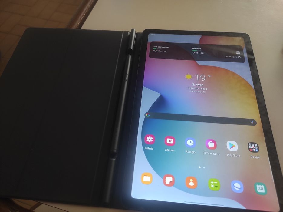 Samsung tab s6 lite + caneta + capa original Samsung+teclado dobrável64740898623618121