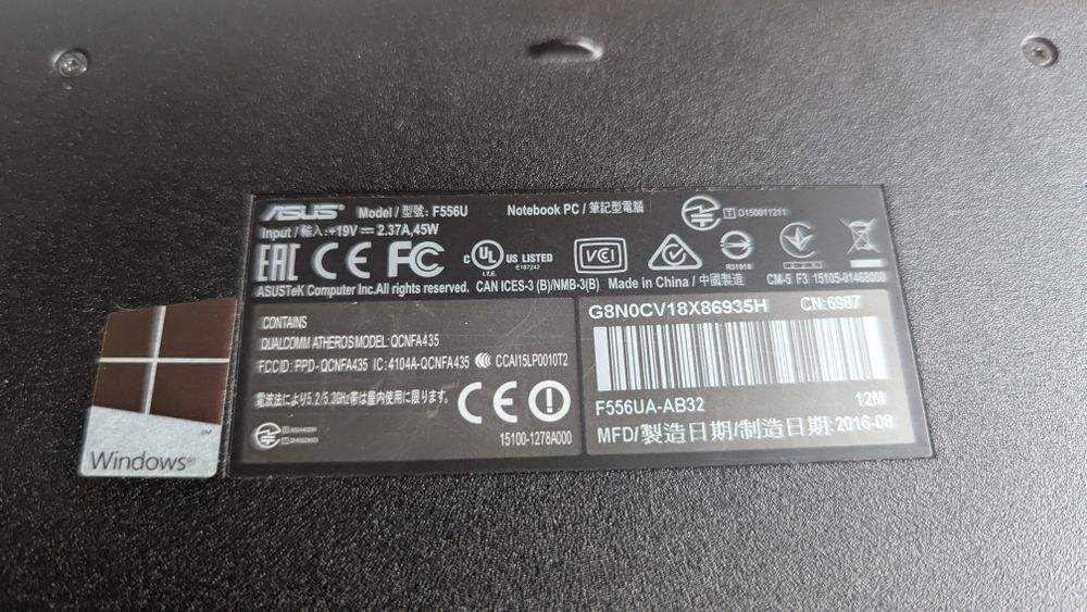 Ноутбук Asus F556U