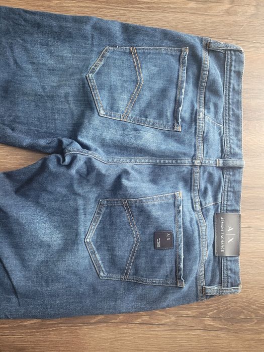Spodnie jeansowe jeansy niebieskie Armani
