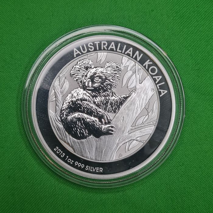 Срібна монета Коала! Австралія. 2013 рік. Один долар.  Унція срібла!