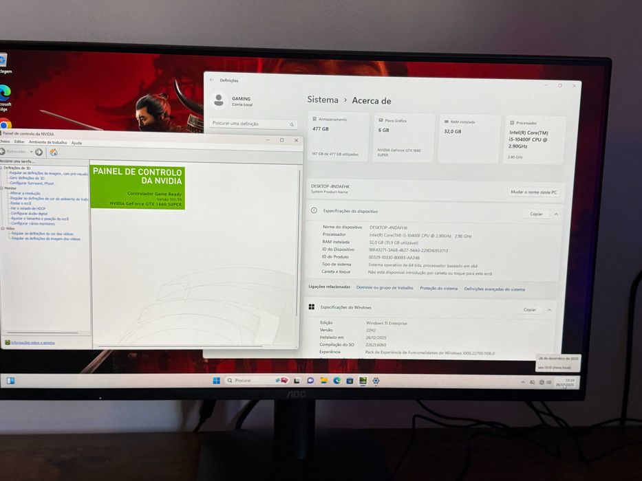 Pc Gamer i5-10400/32Gb Ram/Nvidia 1660Super 6GB/Monitor AOC 120Hz